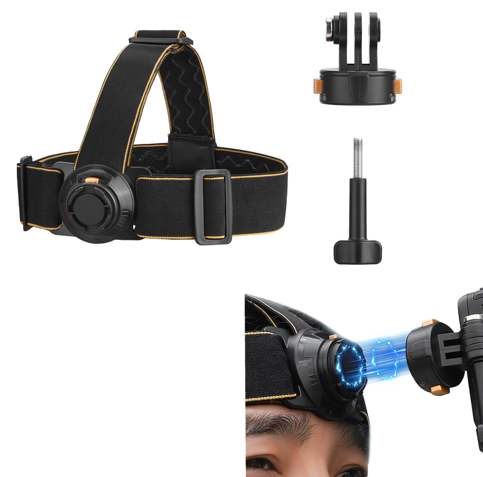 

SHEAWA Action Camera Head Strap Mount Magnetic Mount for DJI Osmo Go Angle Magnetic Mount Fixed on the other Accessories Pocket3/Osmo Action4/Gopro