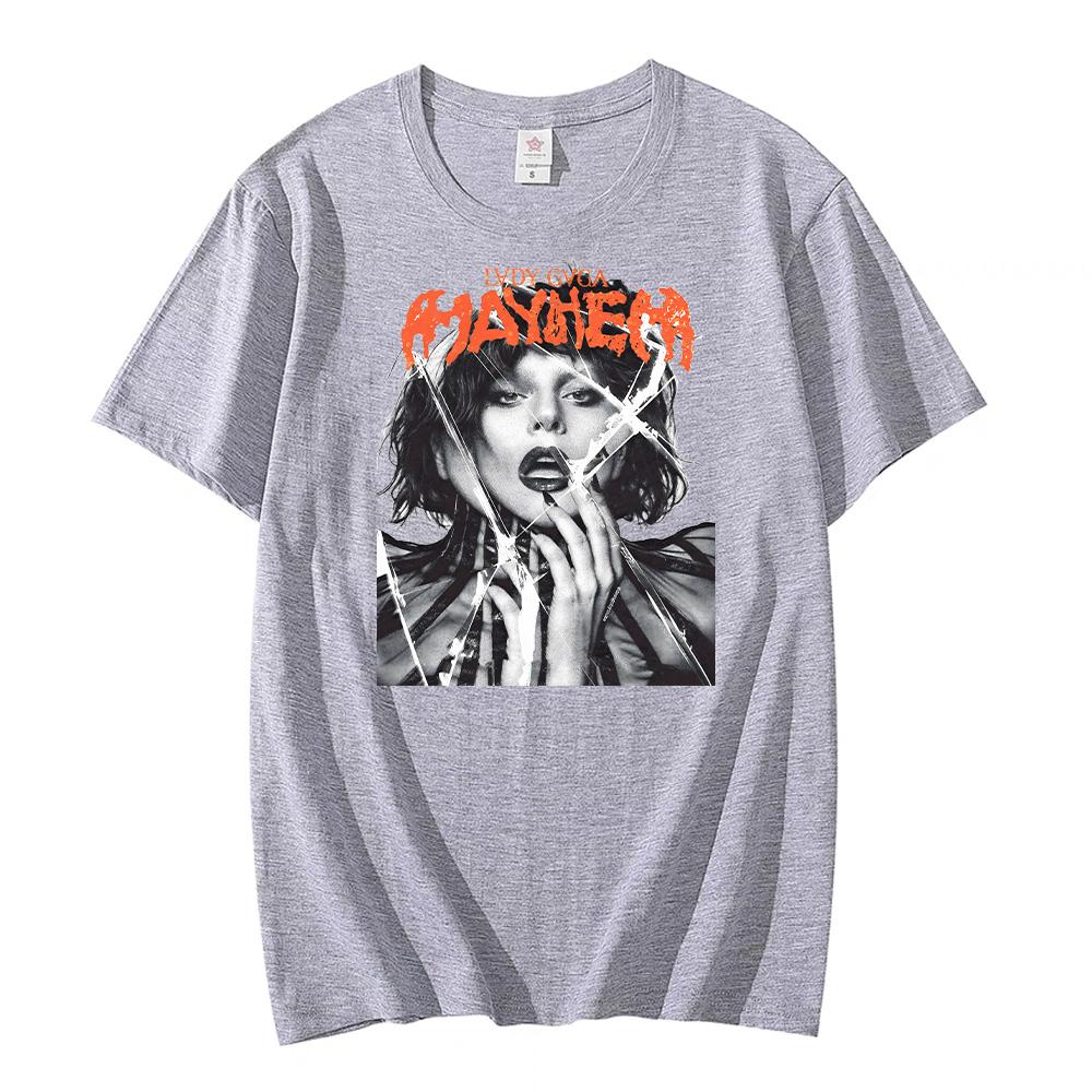 Lady Gaga Mayhem TShirts Unisex High Quality Hip Hop Cotton Tees Shirts Fashion Unisex Aesthetic Retro TShirts Summer New Clothing