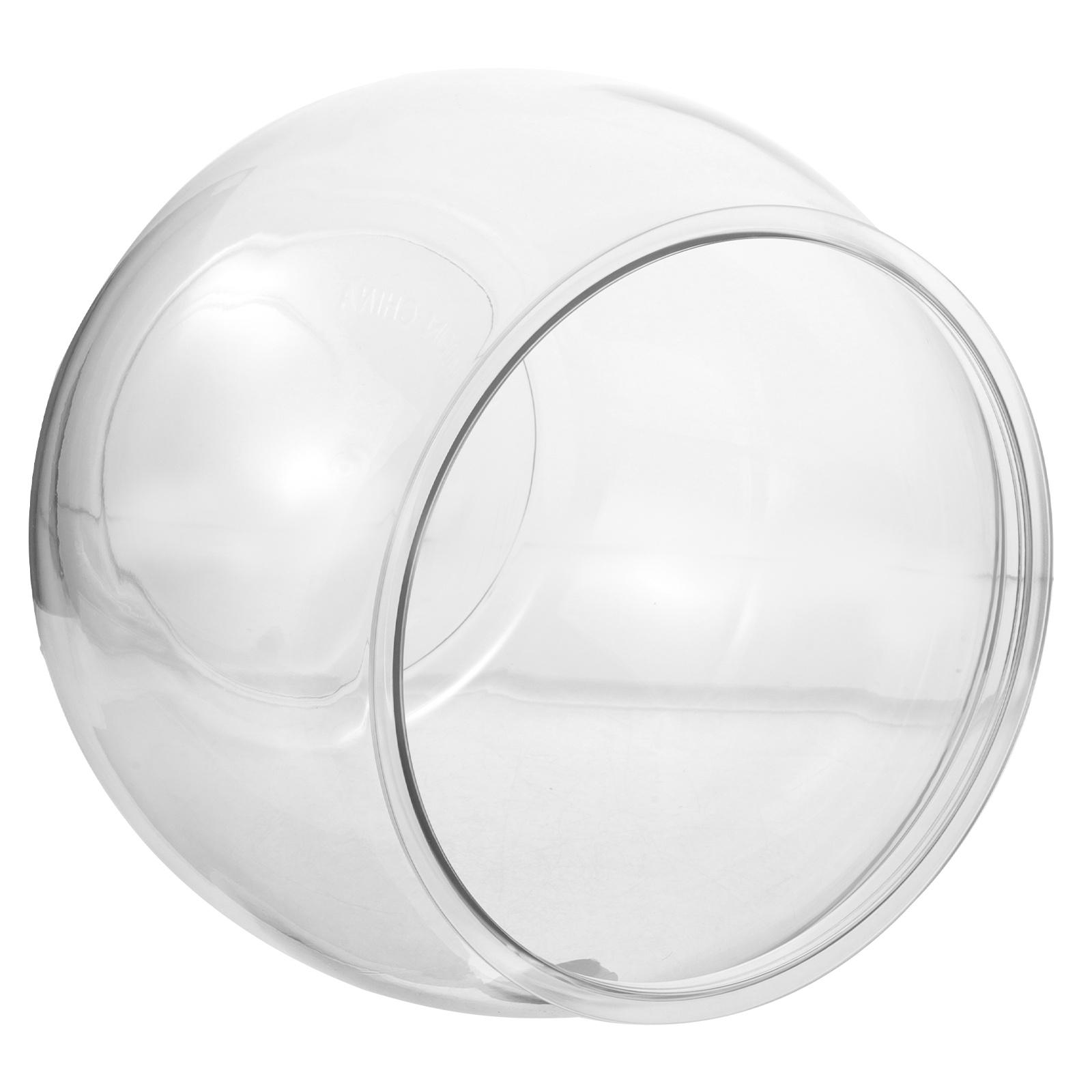 Прозрачный круглый аквариум, пластиковый аквариум, настольный контейнер для микроландшафта, прозрачный пластиковый аквариум для золотых рыбок, черепах 20X20X17CM