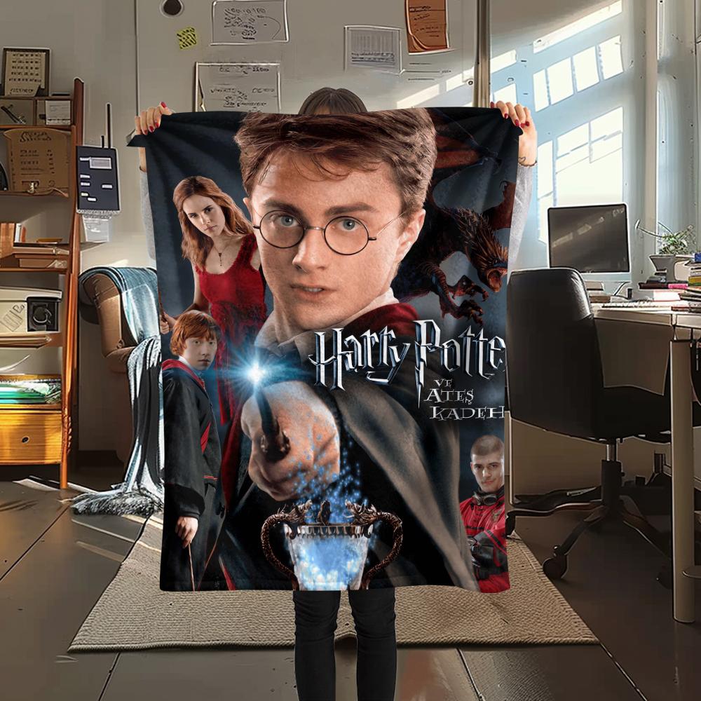 1Pc Saviour Potter Print Flannel Blanket, High Quality Comfortable for All Seasons, Home Decor, Warmth and Comfort, Perfect for Gifts