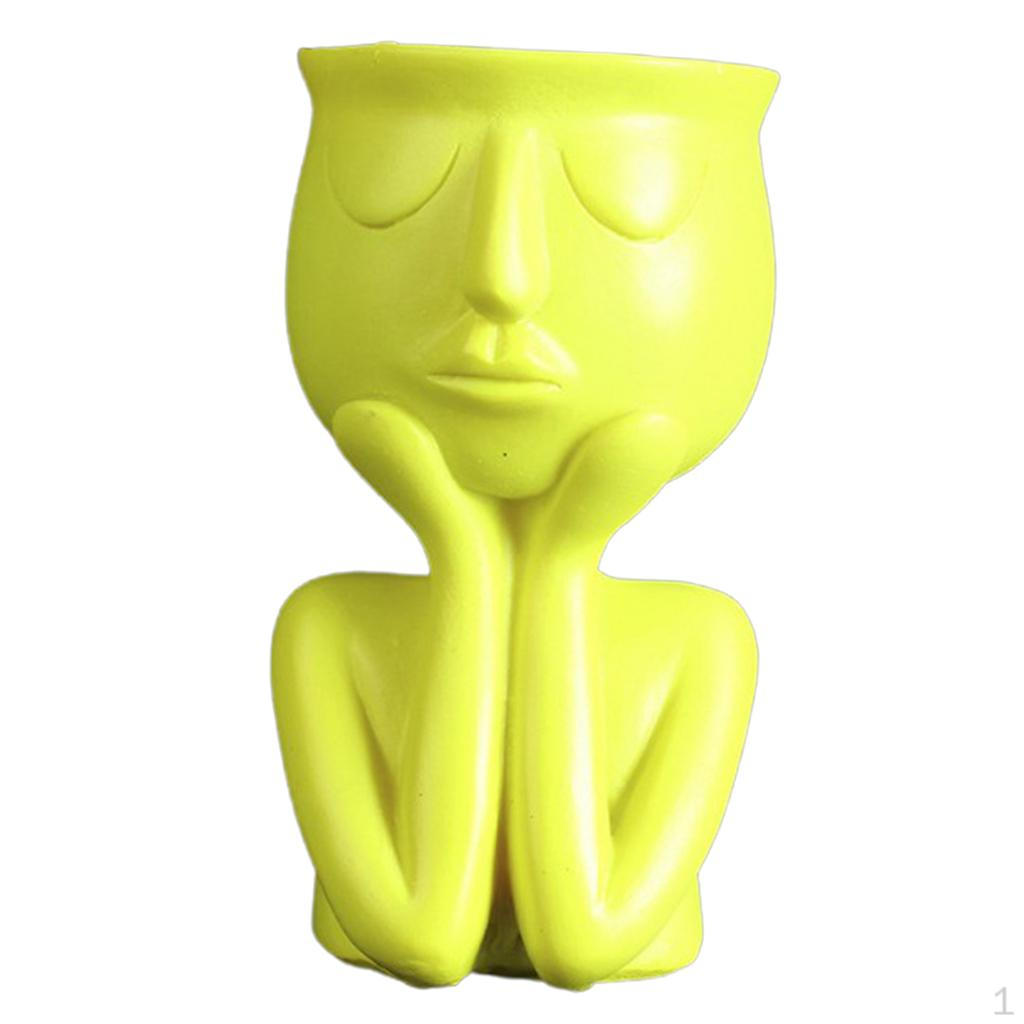 

Горшок для растений из смолы для суккулентов/цветков Yellow_A