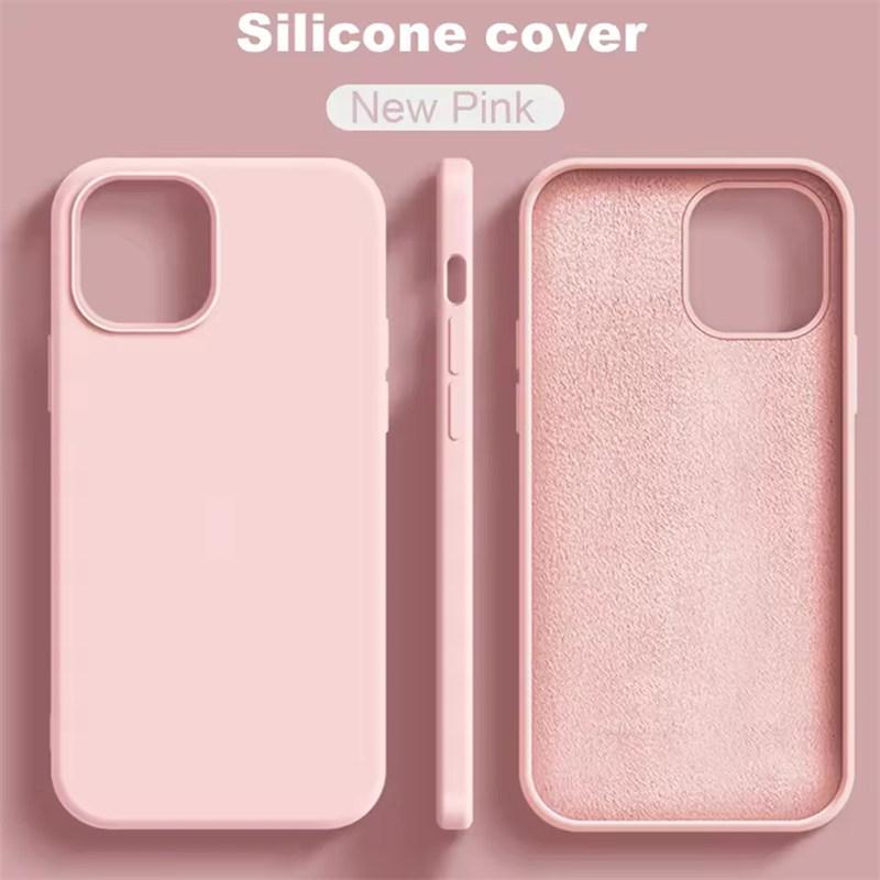 Original Phone Case For iPhone 11 12 13 14 15 16 Pro Max Luxury Liquid Silicone Cases For 7 8 Plus X XS XR Shockproof Soft Cover