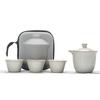 Light Luxury Ru Kiln Open Travel Tea Set Outdoor Portable One Pot Three Cups High-end Business Practical