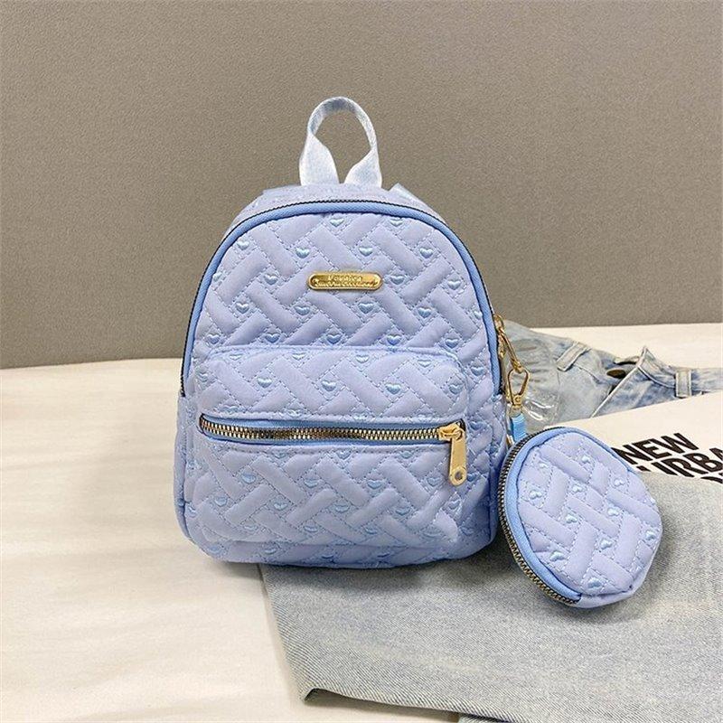 Schoolbag Fashion Textured Bag 1011 New Versatile Foreign Style Student Backpack Single Shoulder Multifunctional Women's Commuter Small Backpack