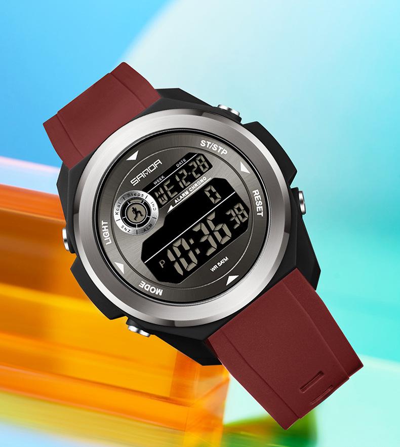 SANDA Unisex Sports Watch: Perpetual Calendar, Alarm, Dual Time Zones, Pedometer.