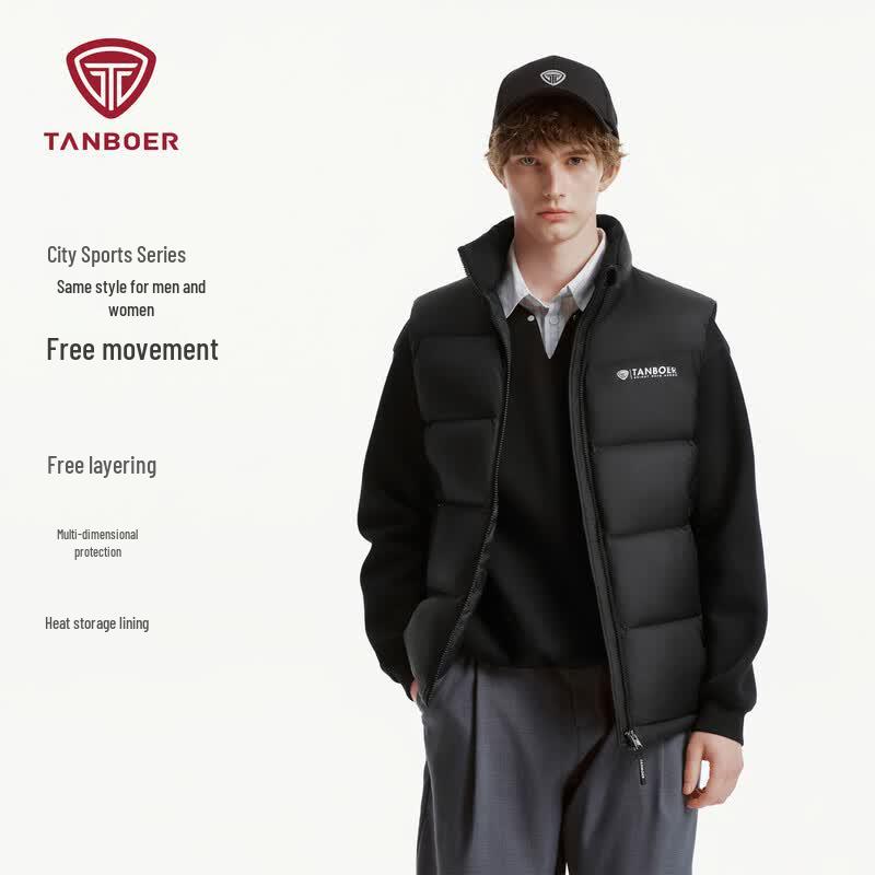 Tanboer Men s Stand Collar Down Vest S