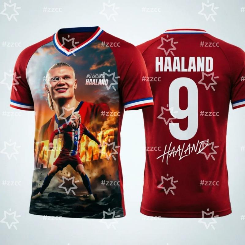 2026 Norway Football Jersey Haaland No.9 Match Training Men Kids Youth T-Shirt Top Summer Soccer Fan Sportswear