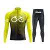 Unisex Cycling Jersey Set Long Sleeve Quick Dry Mountain Road Bike Apparel Sportswear