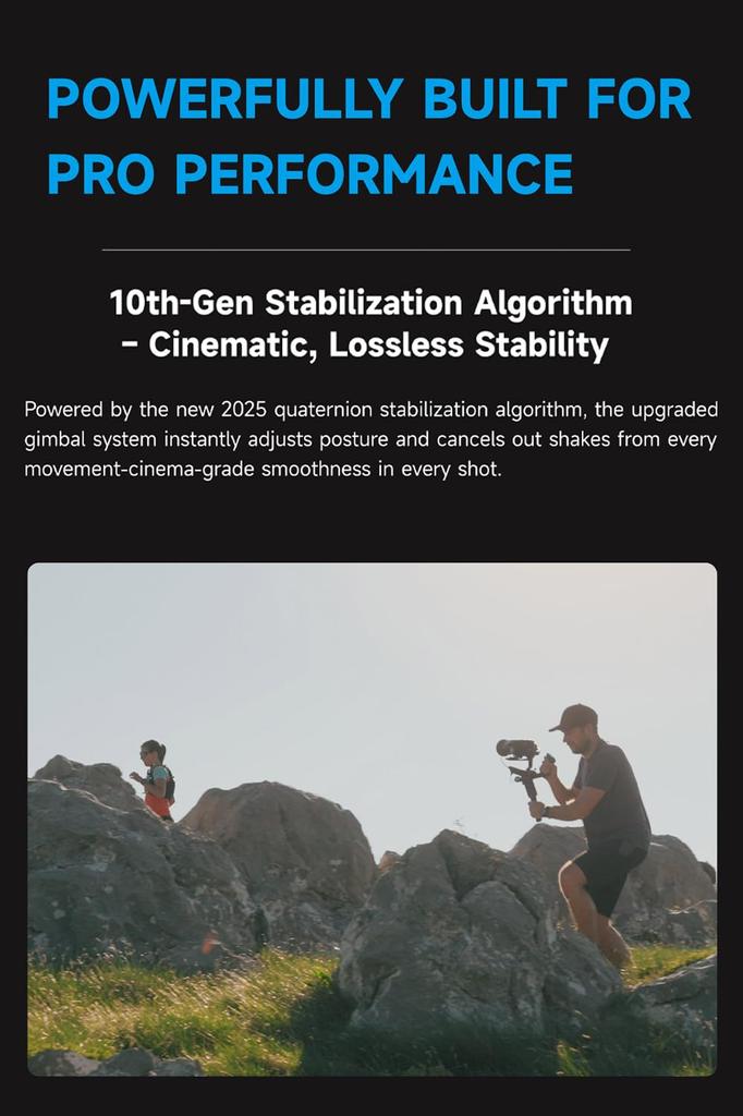 FeiyuTech SCORP 3 Camera Gimbal with AI Detachable Remote Control Max Camera Bluetooth Shutter and Portrait Mode Built-in Tracker, Handle, 3.5kg