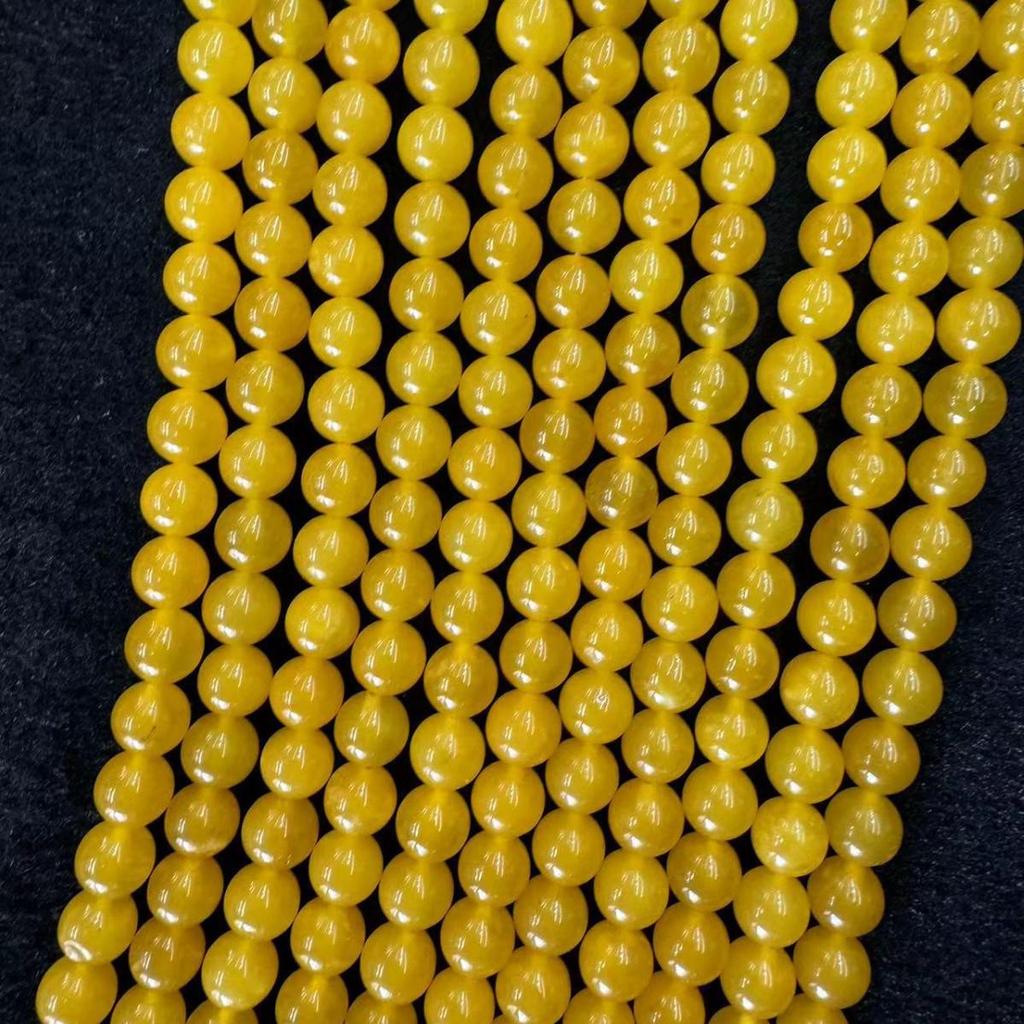 Yellow Chalcedony Round Loose Beads - Popular Style DIY Jewelry Accessories