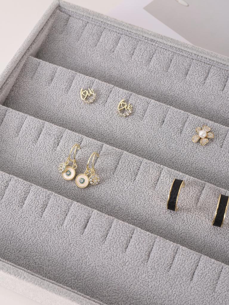 Velvet Jewelry Display Tray Exquisite Jewellery Holder Portable Ring Earrings Necklace Organizer Storage Box Organizator Trays