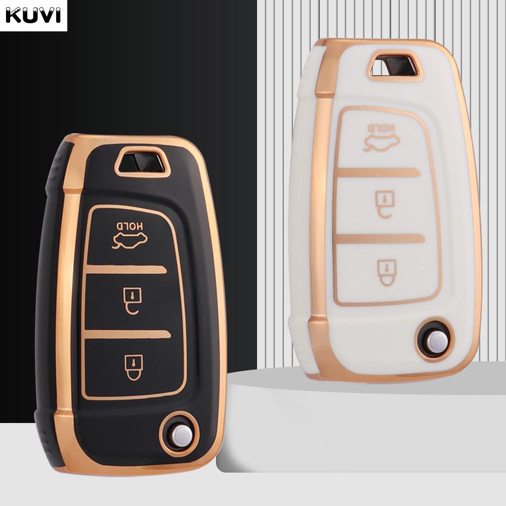 New Tpu Car Flip Key Case Cover Fob For Hyundai Elantra Solaris Tucson I30 I35 I40 Kona Genesis Santa Fe Azera Holder Shell