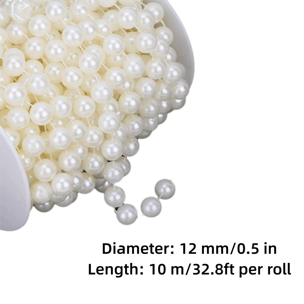 12 MM Pearl Connecting Beads White Faux Pearl Garland Beaded Trim String Beads  Flowers Decorations бежевый