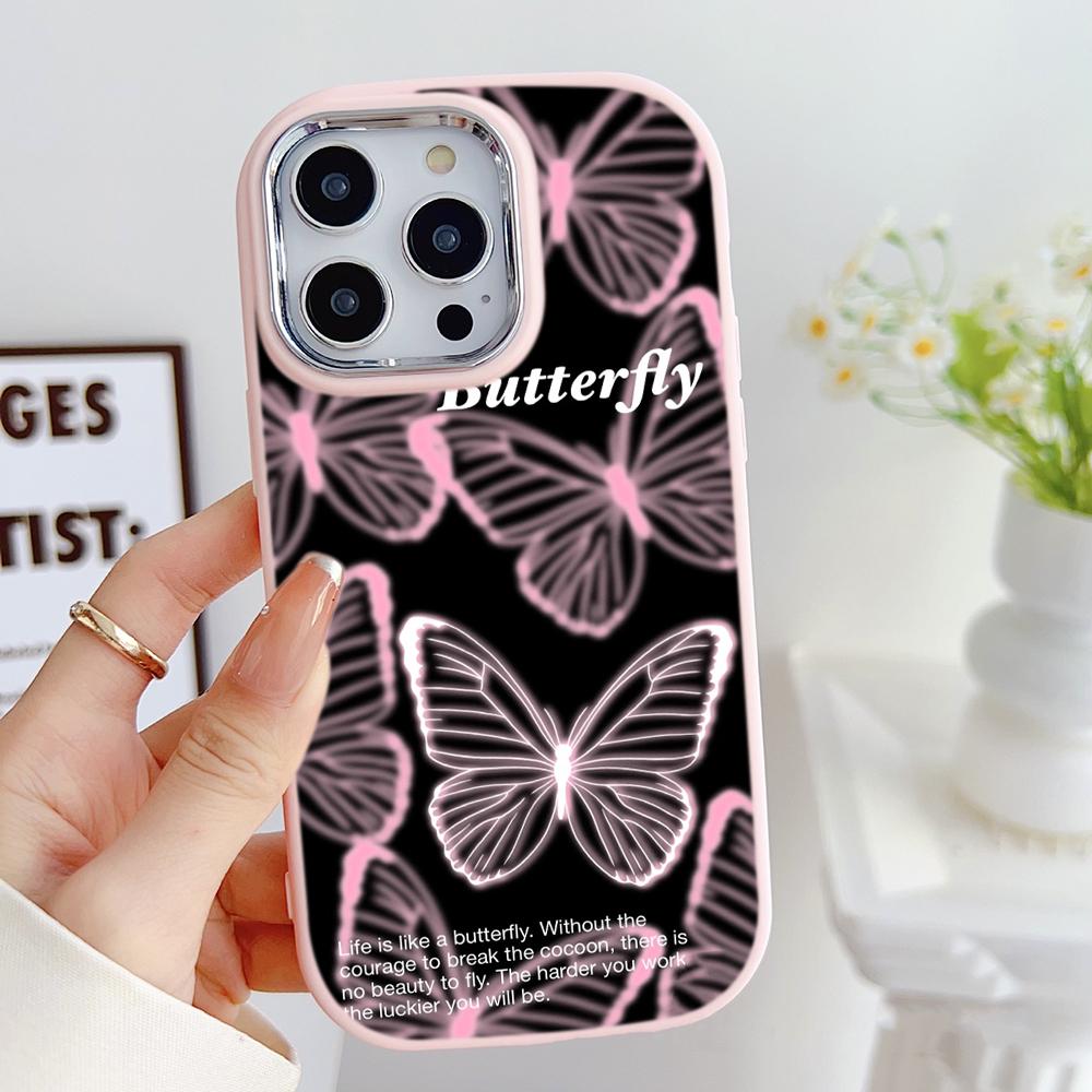 LZ4 Butterfly art design Soft Phone Case for Samsung S24 Ultra S23 Plus S21 FE A16 A54 A52 A06 Infinix Hot 40 30i Lens Protection Shockproof Cover