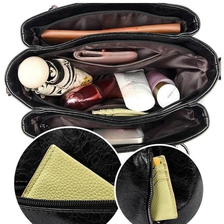 Vintage portable tote bag shoulder messenger women's bag