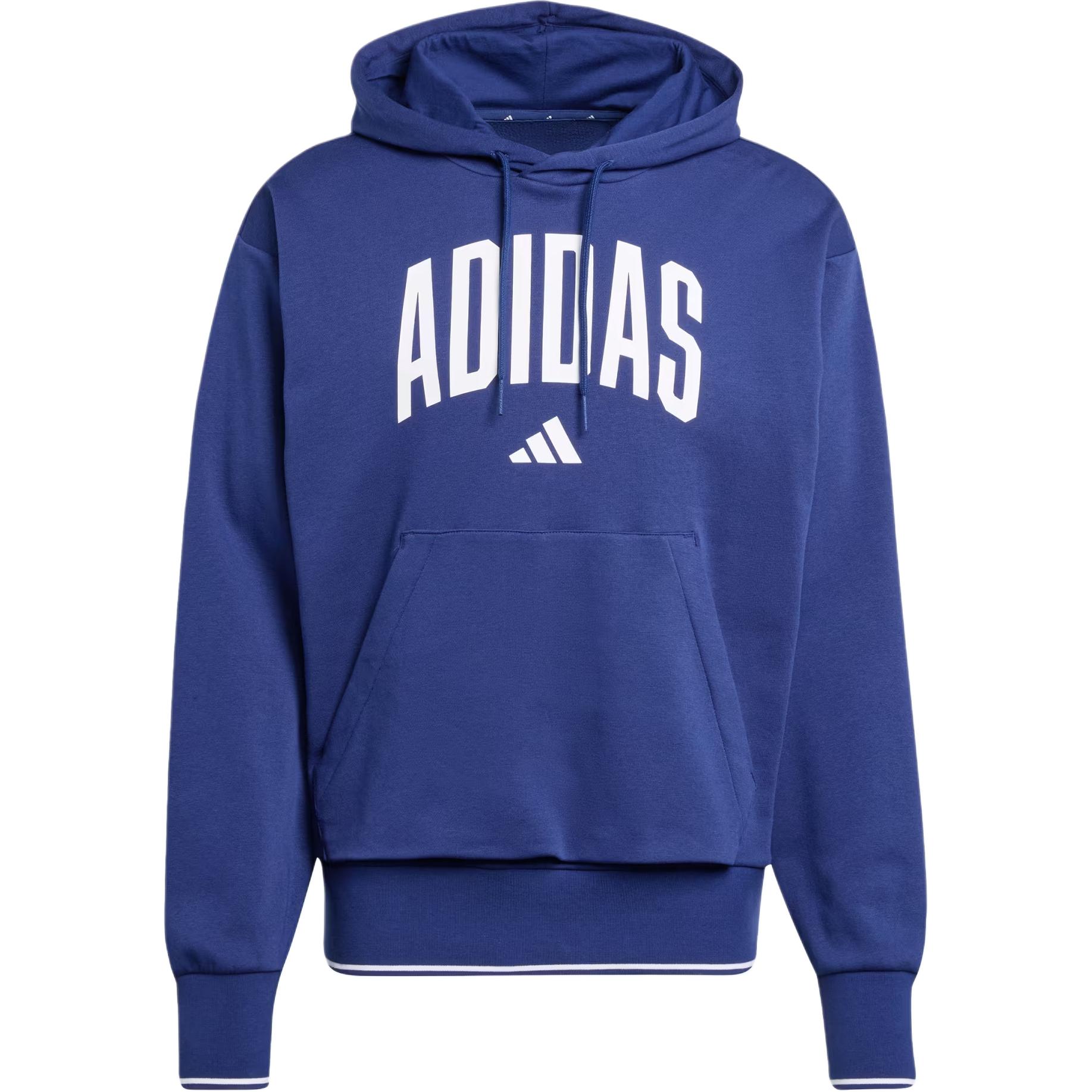 Adidas Letter Hooded Long Sleeve Pocket Sweatshirt Men sweatshirt Dark-Blue KC3874 S