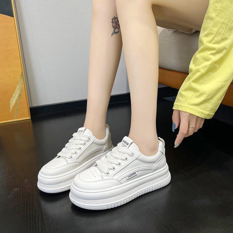 Thick Bottom Small White Shoes Female Fall Women's Shoes Heightening Casual Sports Board Shoes Students Breathable Lightweight Single Shoes