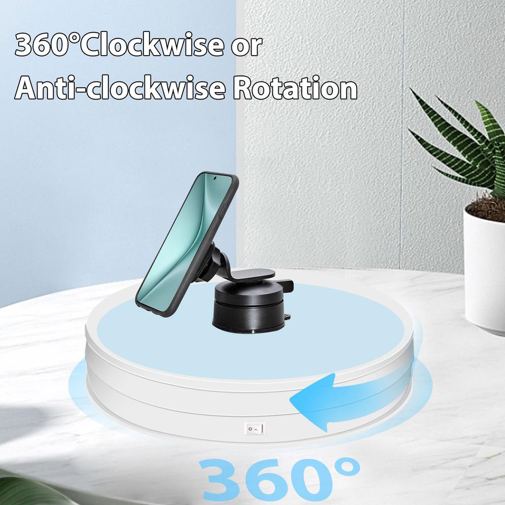 25cm 10 Inch Motorized Rotating Display Stand with RGB Light 360 Degrees Rotating Electric Potography Turntable for