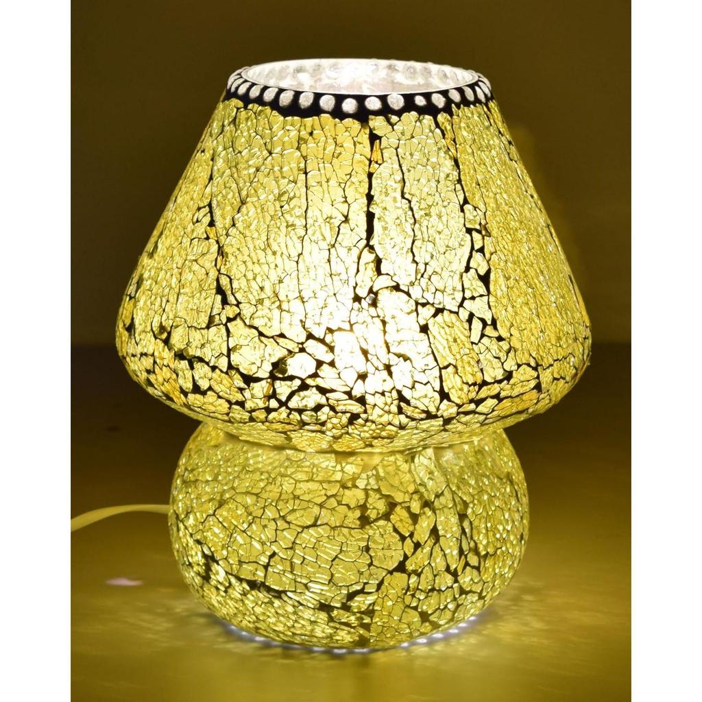 Mushroom Shaped Mosaic Glass Lamp for Home/Office/Festival Decoration (Bulb Not Included) (23 Cm)