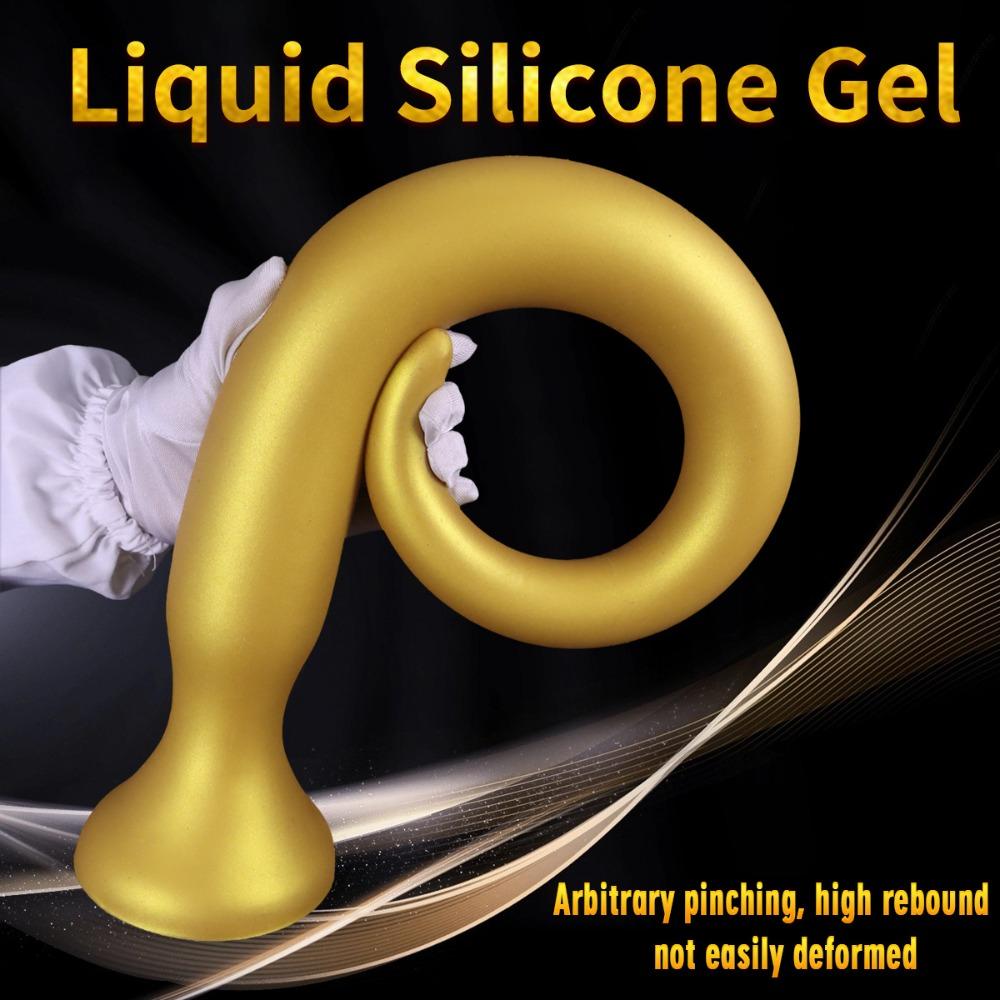 Extra Long Silicone Anal Plug with Large Tail - Safe Comfortable Adult Masturbation Massage Sex Toy