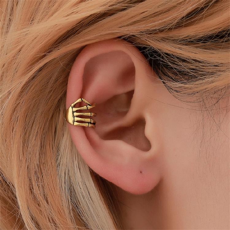 Alternative Alloy Ear Cuff Skeleton Hand Designs Punk Rock Fashion Accessory Jewelry For Edgy Outfits