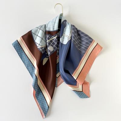 Spring and Summer New European and American Style Printed Scarf with Variety of Styles  Large Square Scarf Plaid Twill Scarf Horse Shawl for Women