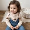 Soft Skin-Friendly Neck Warmer Double Pom Pom Neckscarf Adorable Kid Triangle Scarf  Daily