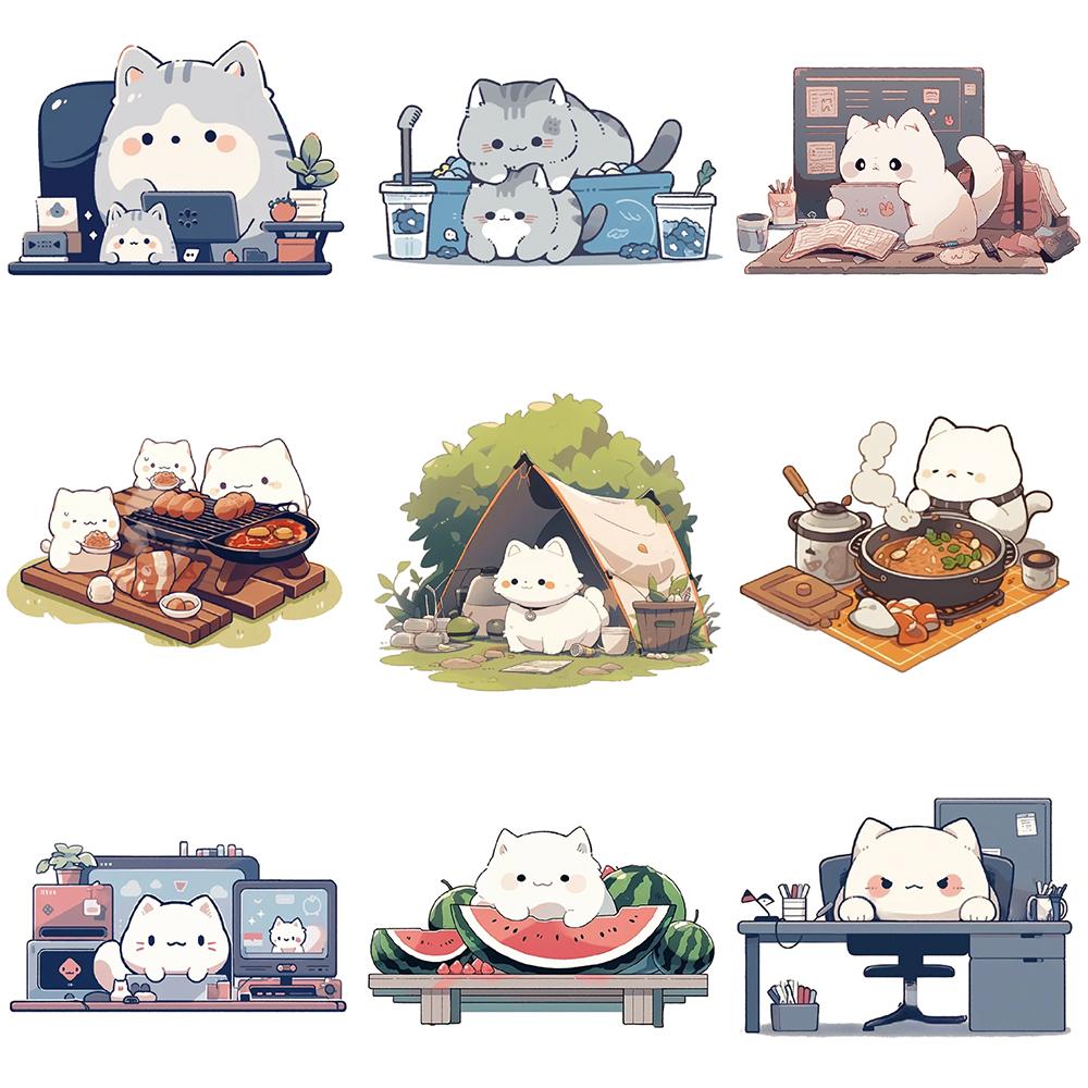10/30/50pcs Cute Anime Cat Daily Life Stickers Kawaii Cartoon Decals Decoration Laptop Phone Scrapbook Creative Graffiti Sticker