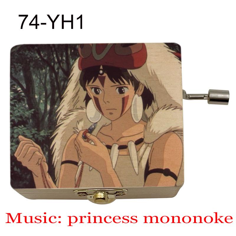 Anime Princess Mononoke Wooden Music Box Melody Mononoke Hime Hand-operated Type Movement Office Home Decoration Ornaments (Gold,Small) золотой