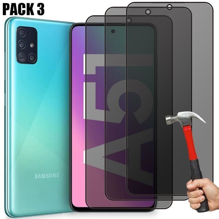 Verres Trempés - Booling - pour Samsung Galaxy A51 - Anti-Espion - Protection Antichoc - 3 Pièces