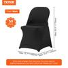 50PCS Black, Stretch Spandex Folding Chair Covers, Universal Fitted Chair Cover, Removable Washable Protective Slipcovers, for Wedding, Holiday,