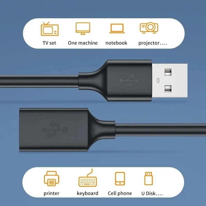 USB2.0 Extension Cable 480mbps Male To Female Data Sync Extend Connector Cord For Laptop PC Gamer Mouse Smart TV PS4 Hard Disk