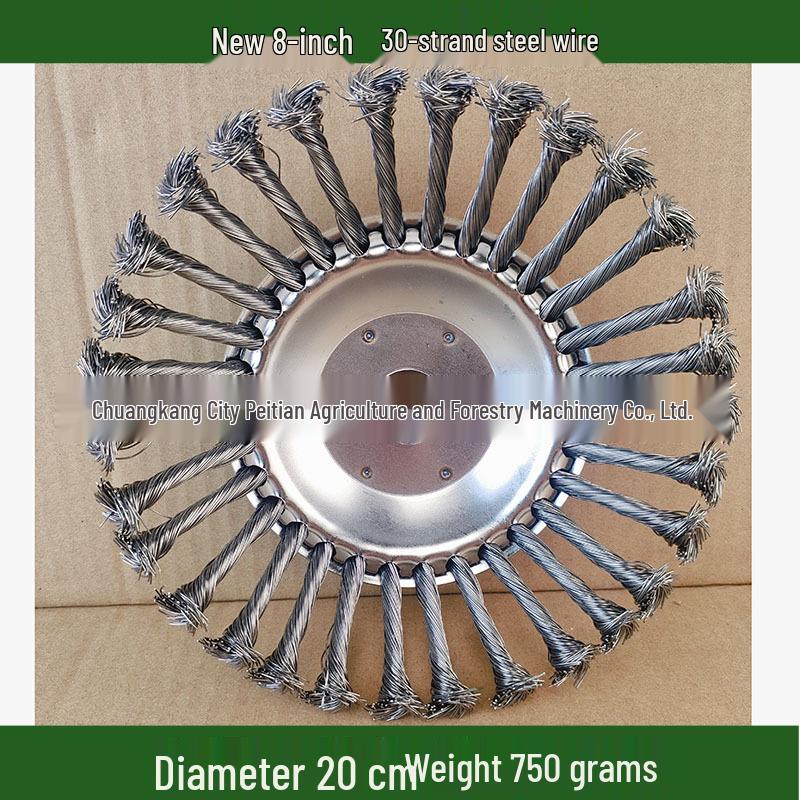 6, 8, 10-Inch Steel Wire Weeding and Rust Removal Disc for Lawnmower Brush Cutter