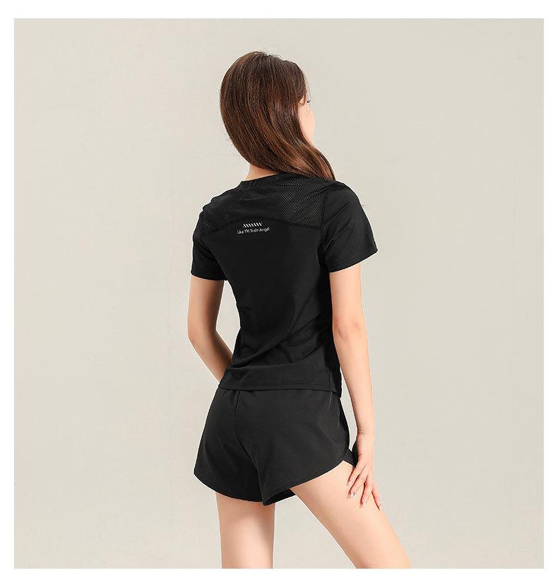 Women's 2025 Ice Silk Quick-Dry Sports Set: Short-Sleeve Top & Shorts for Running, Gym, Yoga