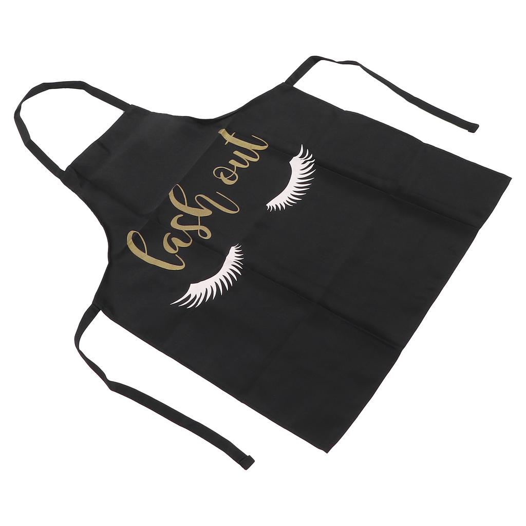 Eyelash Artist Apron Soft Breathable Washable Eyelash Pattern Apron for Kitchen Beauty SalonBlack