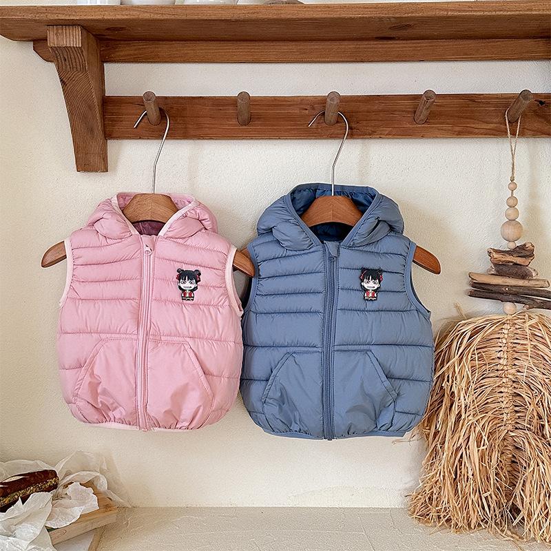 Kinder Leichte Daunen Baumwolle Kapuzenweste - Herbst/Winter Stil für Jungen & Mädchen