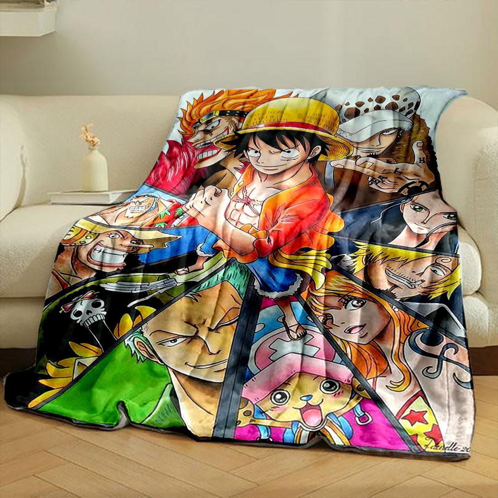 One Piece Anime Characters Blanket bedroom Blanket for Livingroom Couch lunch break Soft Cozy throw for Friend's festival Gift