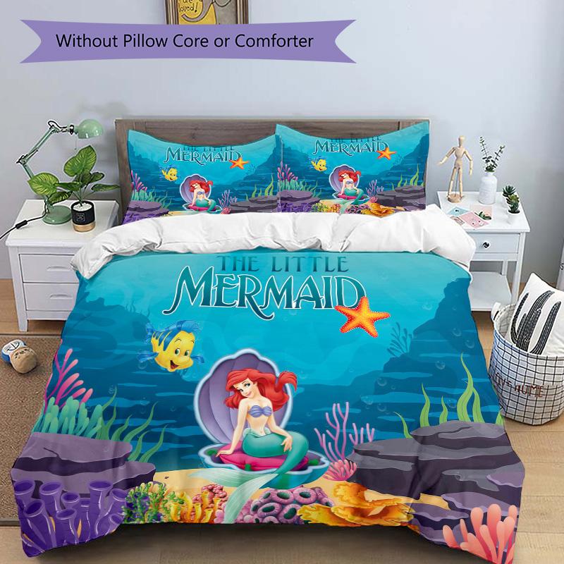 Underwater Mermaid Adventure Print 3Pcs Bedding Setduvet Cover With 2 Bedropillowcase Home Birthday Gift