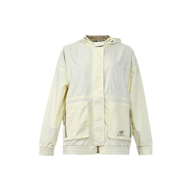 (WMNS) New Balance Living Series Athleisure Casual Sports Hooded Woven Jacket Creamy White Women s AWJ21314-DGL XL