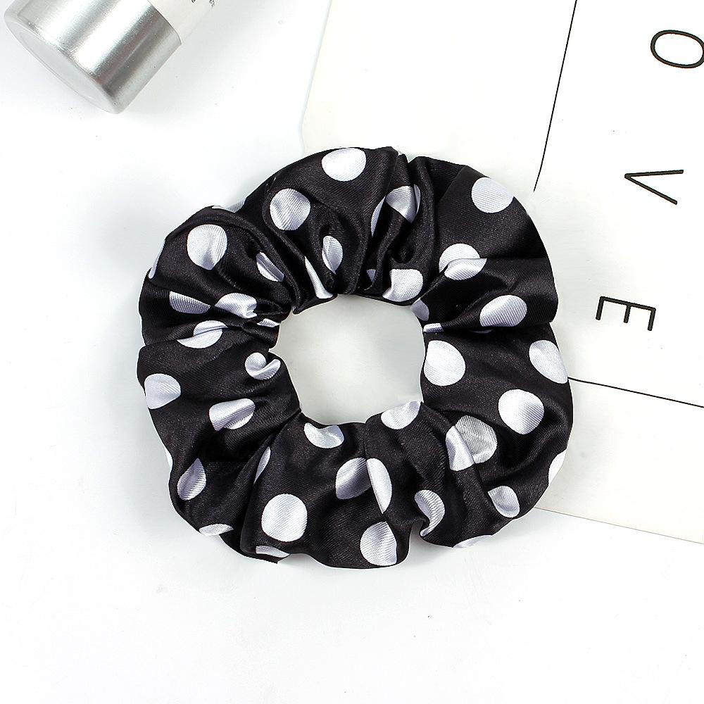 New Satin Printed Flower Floral Scrunchie Women Girls Elastic Hair Rubber Bands Accessories Tie Hair Ring Rope Holder Headdress