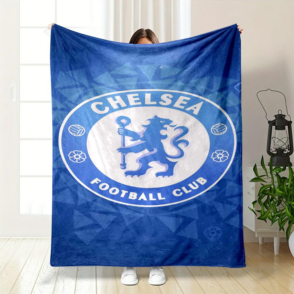 Chelsea FC Logo Design Blanket Flannel Blanket for Bedroom, Living Room, Sofa, and Nap Sofas.