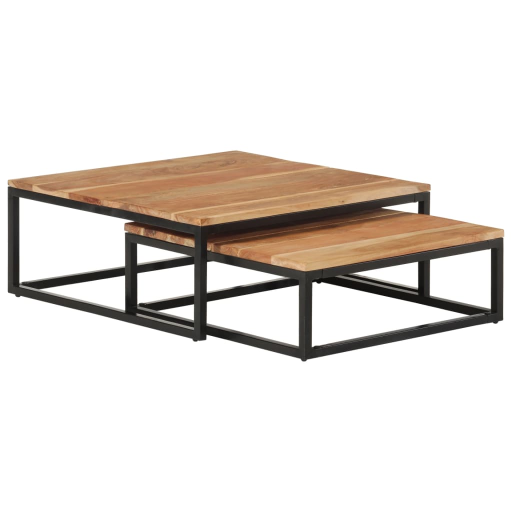 Nesting Tables 2 Pcs. Solid Acacia Wood