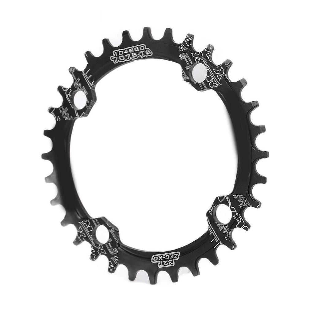 Qukaim Bicycle Supplies Bike Chainring, Bicycle Narrow Wide 32T Round Chainring for Mountain Bike, Black