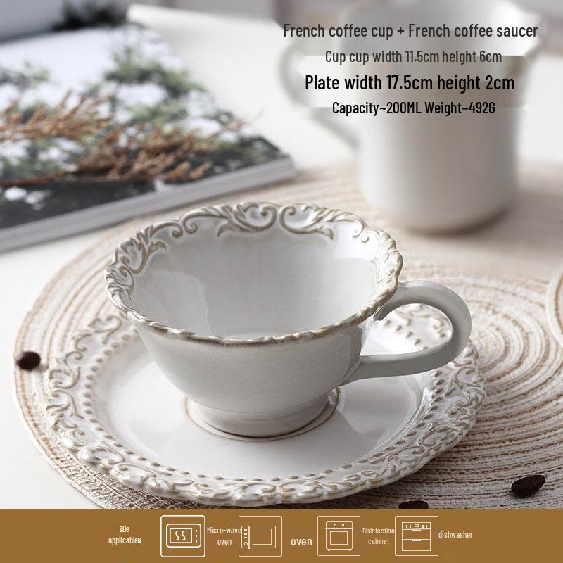 Ensemble de vaisselle en céramique style cour baroque: Vaisselle rétro européenne française avec assiettes à soupe, bols et assiettes plates