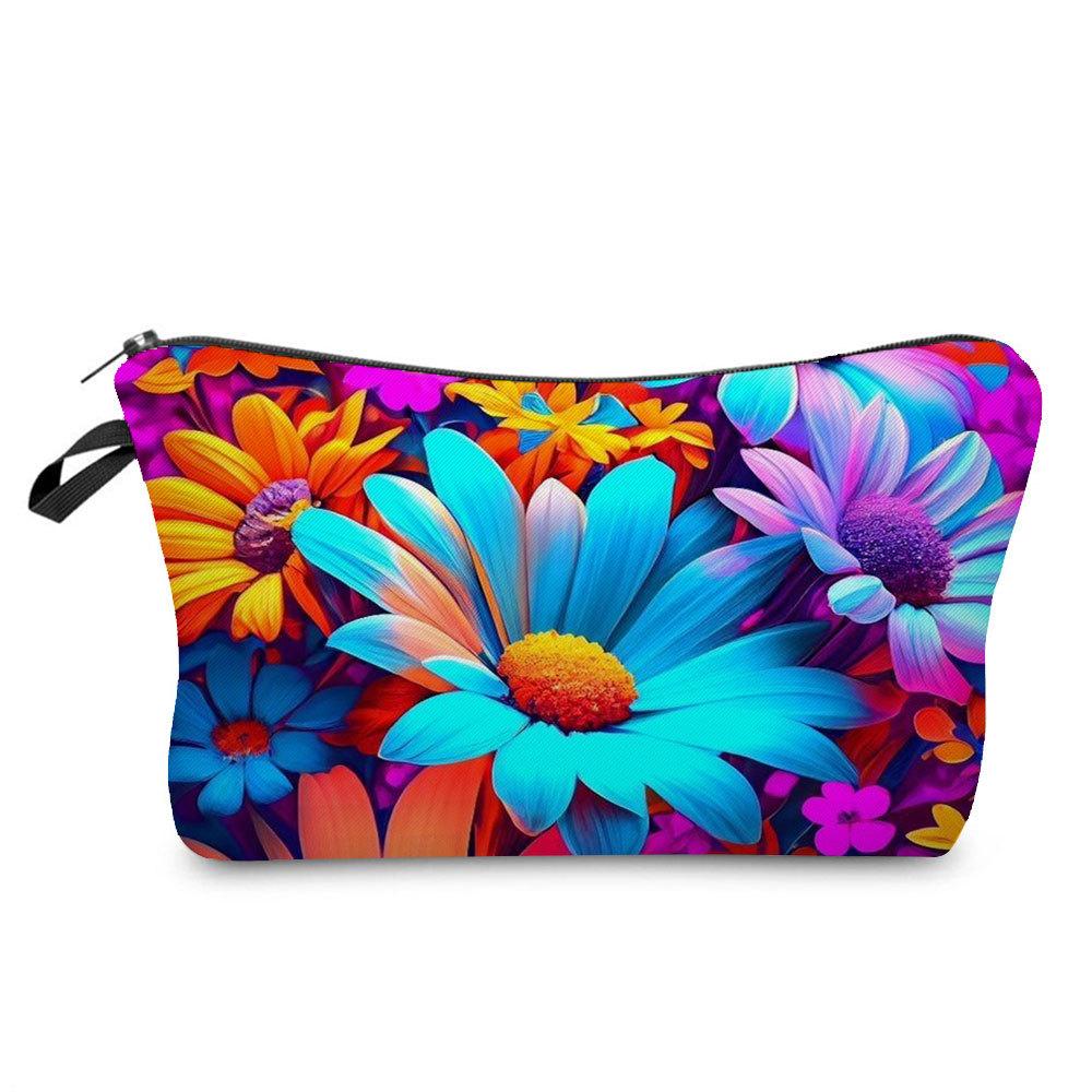 Women Flower Print Cosmetic Bag Toiletries Organize Travel Storage Case  6394 CLE
