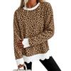 Women's Leopard Print Crewneck Sweatshirt Casual Relaxed Fit Pullover for Fall Winter Work