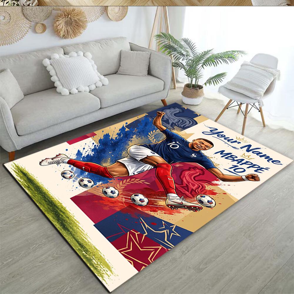 Mbappe Personalized Name Floor Rug Office Rug Suitable For Dormitory Hallway Living Rooms Playrooms Antislip Rug Anime Office Decor