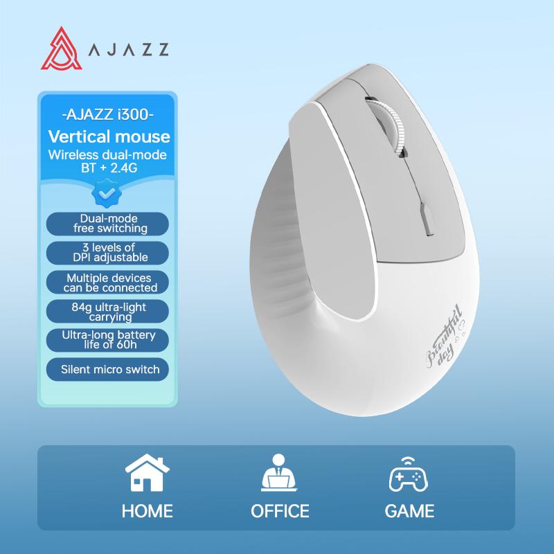 

AJAZZ i300 Office Mouse Wireless Bluetooth 2.4G Receiver белый