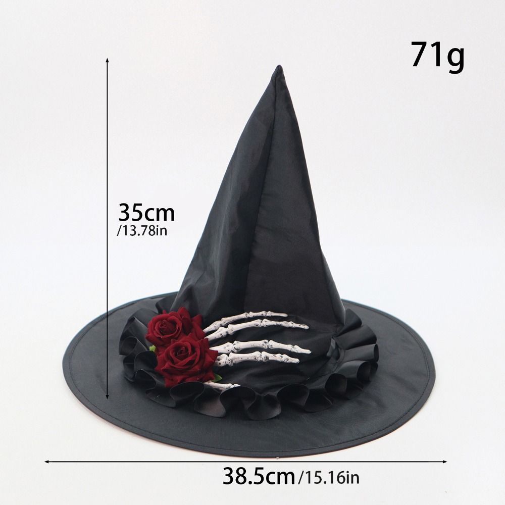 Skeleton Hand Halloween Witch Hats Flower Witch Hat Casual Style Skull Wizard Cap  Night club