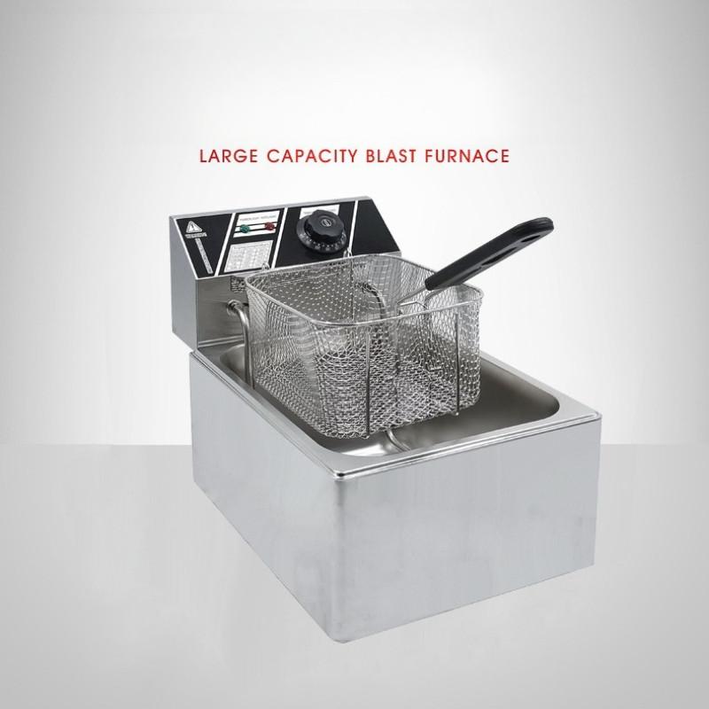 Large Capacity Electric Deep Fryer Single Cylinder French Frying Machine Stall Snack Cooking Equipment